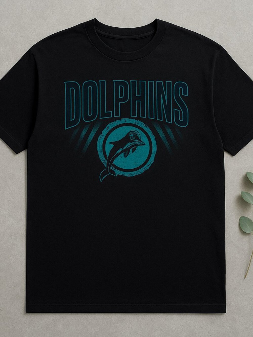 Dolphins Graphic T-Shirt, Ocean Animal Vintage Style Tee, Marine Life Black
